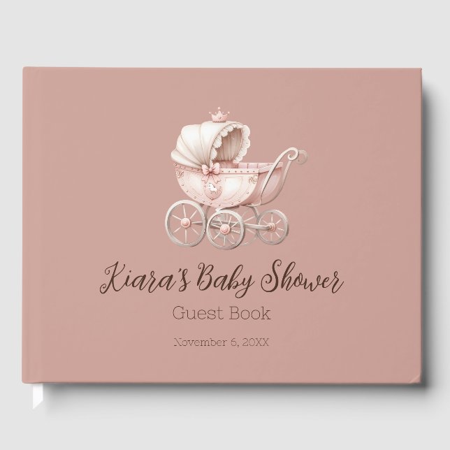 Sweet Little Princess Baby Shower Personalized Guest Book (Front)