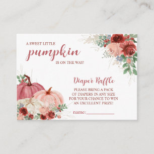 Sweet Little Pumpkin Autumn Baby Shower Enclosure Card