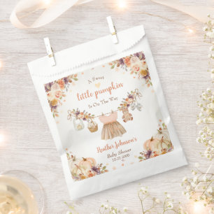 Sweet Little Pumpkin Autumn Baby Shower Favor Bag