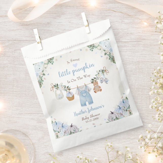 Sweet Little Pumpkin Autumn Baby Shower Favor Bag (Clipped)