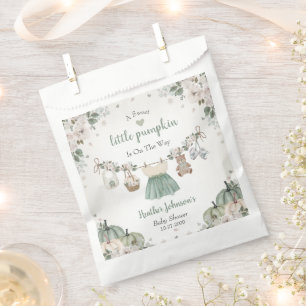 Sweet Little Pumpkin Autumn Baby Shower Favor Bag