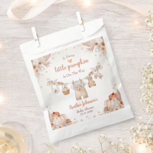 Sweet Little Pumpkin Autumn Baby Shower Favor Bag