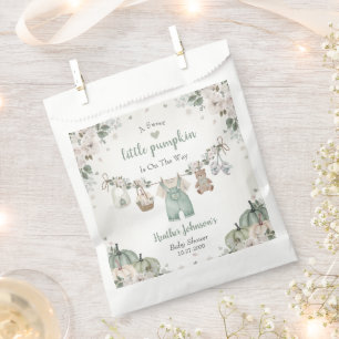 Sweet Little Pumpkin Autumn Baby Shower Favor Bag