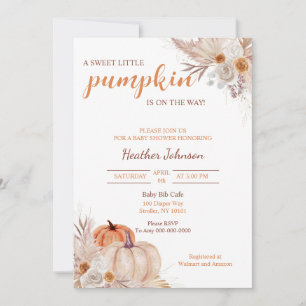 Sweet Little Pumpkin Autumn Baby Shower Invitation