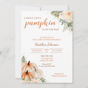 Sweet Little Pumpkin Autumn Baby Shower Invitation
