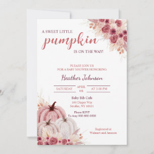 Sweet Little Pumpkin Autumn Baby Shower Invitation
