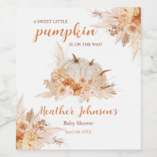 Sweet Little Pumpkin Autumn Baby Shower Label