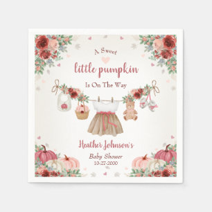 Sweet Little Pumpkin Autumn Baby Shower Napkins