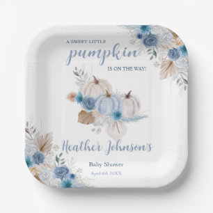 Sweet Little Pumpkin Autumn Baby Shower Paper Plates