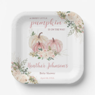 Sweet Little Pumpkin Autumn Baby Shower Paper Plates