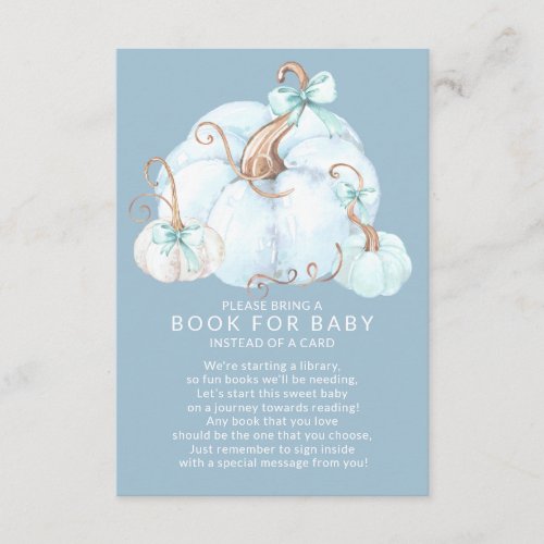 Sweet Little Pumpkin Baby Shower Book for Baby Enclosure Card