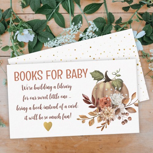 Sweet Little Pumpkin Baby Shower Book Request Enclosure Card