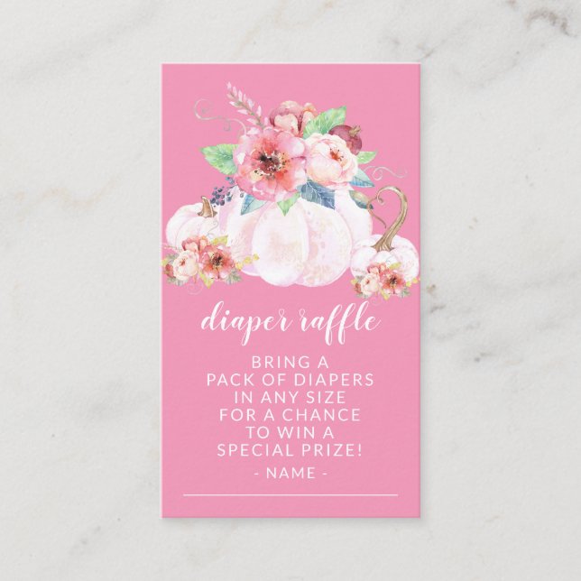 Sweet Little Pumpkin Baby Shower Diaper Raffle Enclosure Card (Front)