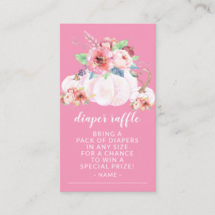 Sweet Little Pumpkin Baby Shower Diaper Raffle Enclosure Card