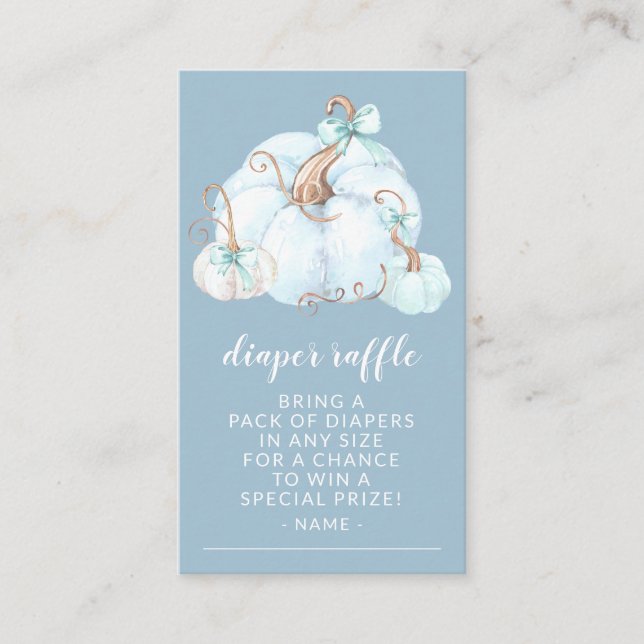 Sweet Little Pumpkin Baby Shower Diaper Raffle Enclosure Card (Front)