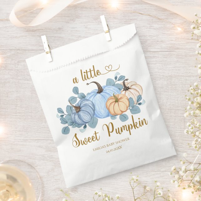 Sweet little pumpkin baby shower favor bag (Clipped)