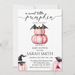  Sweet  Little Pumpkin Baby Shower Invitation