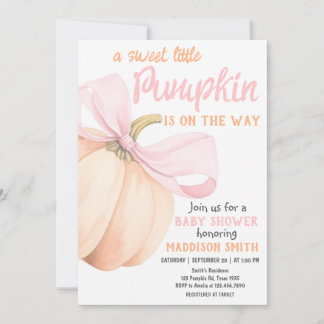 Sweet Little Pumpkin Baby Shower Invitation