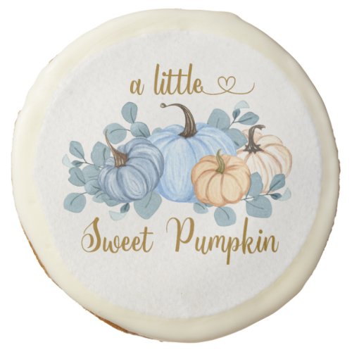 Sweet little pumpkin baby shower sugar cookie