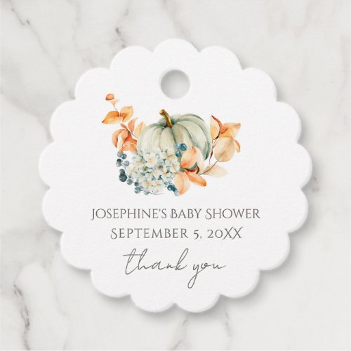 Sweet Little Pumpkin Baby Shower Thanks Gift Tag