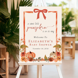 Sweet Little Pumpkin Baby Shower Welcome Sign