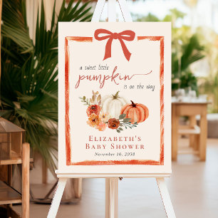 Sweet Little Pumpkin Baby Shower Welcome Sign