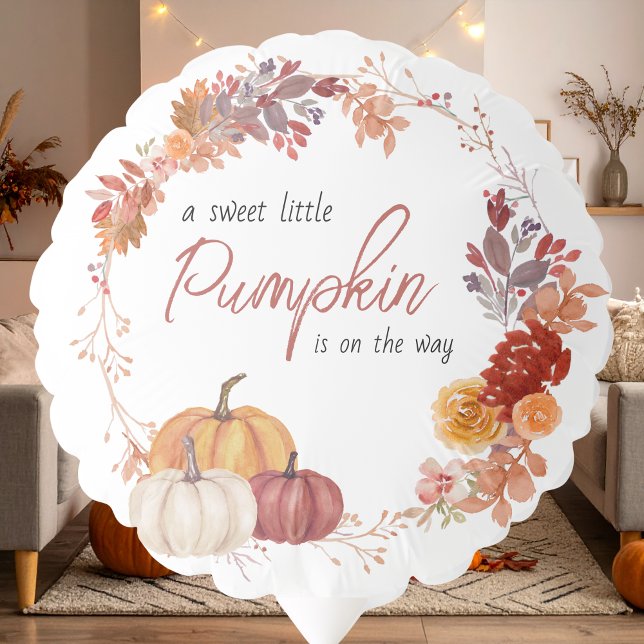 Sweet Little Pumpkin Boho Fall Baby Shower Balloon (Creator Uploaded)