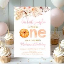 Sweet Little Pumpkin Boho First Birthday Invitation