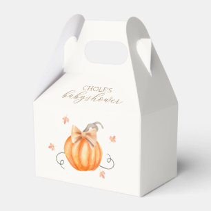 Sweet Little Pumpkin Bow Fall Baby Shower  Favor Boxes