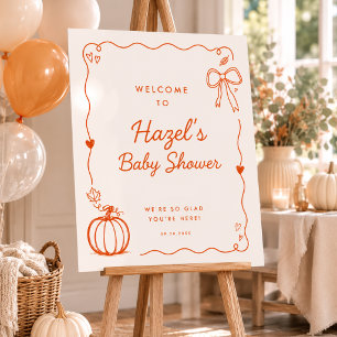 Sweet Little Pumpkin Doodle Baby Shower Welcome Foam Board
