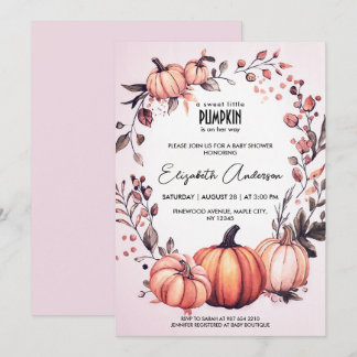 Sweet Little Pumpkin Fall Baby Shower Invitation