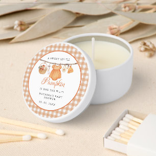 Sweet Little Pumpkin Fall baby shower Mini Candle Favors