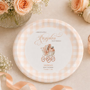 Sweet Little Pumpkin Fall Baby Shower Paper Plates