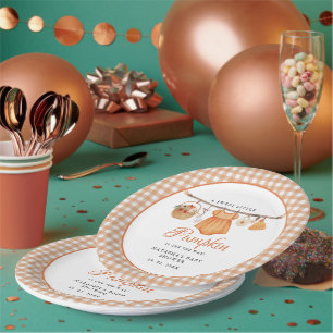 Sweet Little Pumpkin Fall baby shower Paper Plates