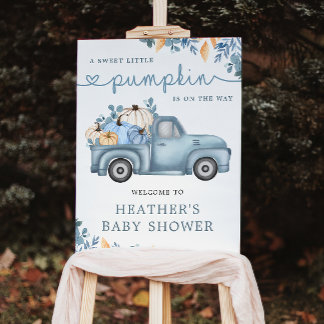 Sweet Little Pumpkin Fall Baby Shower Welcome Sign
