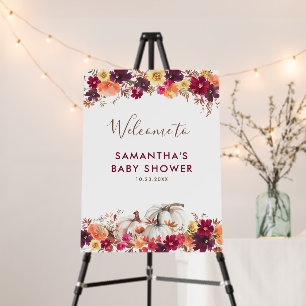 Sweet Little Pumpkin Fall Floral Baby Shower Foam Board