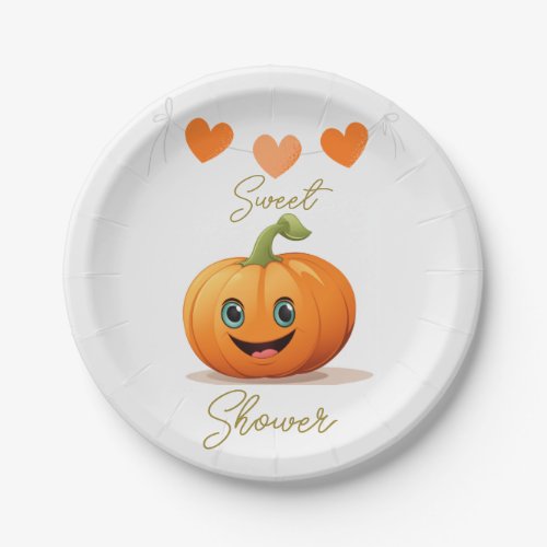 Sweet Little Pumpkin For Baby Showers Paper Plates