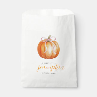 Sweet Little Pumpkin Girl Baby Shower Favor Bag