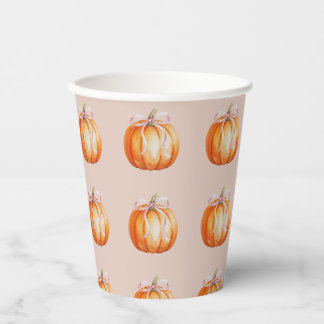Sweet Little Pumpkin Girl Baby Shower Paper Cups