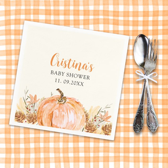 Sweet Little Pumpkin is on her Way, Baby Shower Napkins (Creator Uploaded)