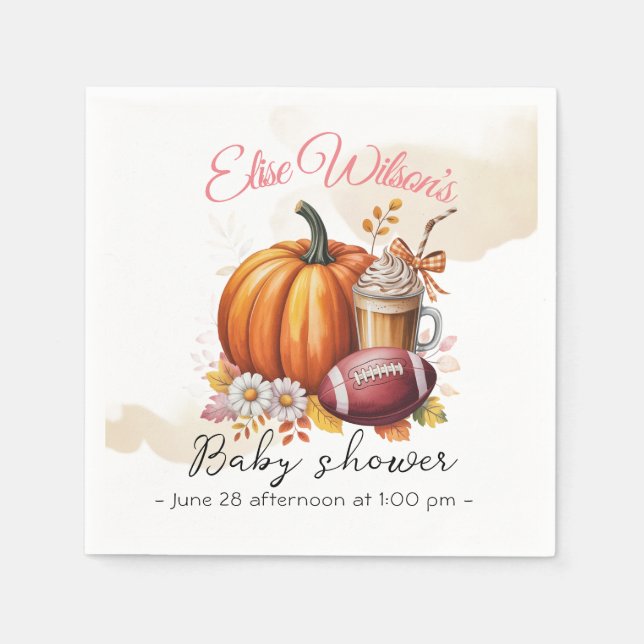 Sweet little pumpkin is on the way napkins (Front)