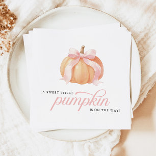 Sweet Little Pumpkin on the Way Baby Shower Napkins