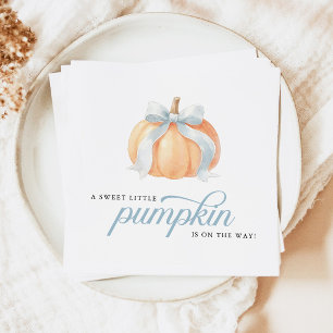 Sweet Little Pumpkin on the Way Boy Baby Shower Napkins