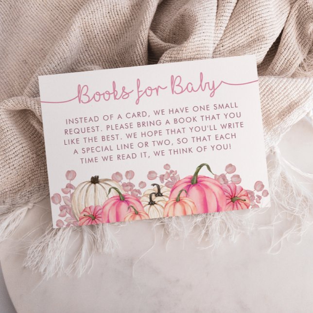 Sweet Little Pumpkin Pink Autumn Books for Baby Enclosure Card (Creator Uploaded)