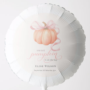 Sweet Little pumpkin pink bow is on the way Balloon
