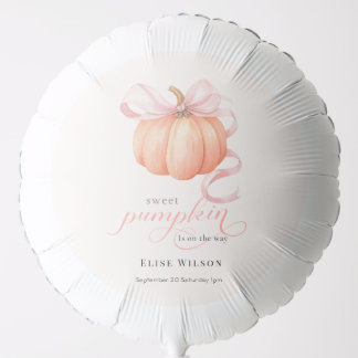 Sweet Little pumpkin pink bow is on the way Balloon