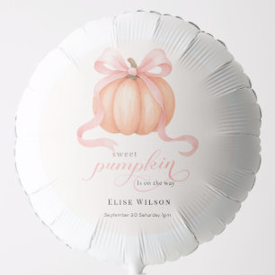 Sweet Little pumpkin pink bow is on the way Balloon