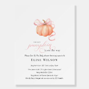 Sweet Little pumpkin pink bow is on the way Foam Board