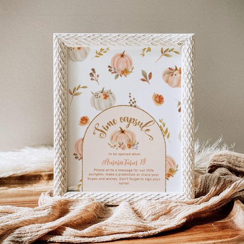 Sweet little pumpkin time capsule birthday poster