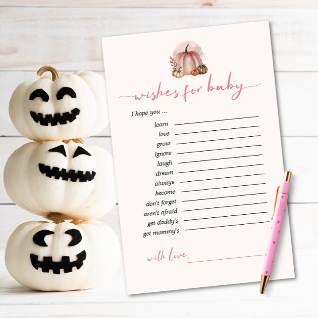 Sweet Little Pumpkin Wishes For Baby Advice Card (Creator Uploaded)